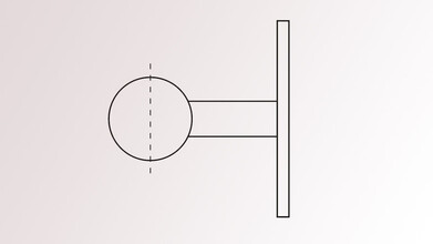 Geländerpfosten | für Glasgeländer | Wandanker Ø 150 mm | 2 x Ø 12,2 mm Durchgang | V2A