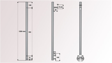 Universal Geländerpfosten | Wandanker Ø 150...