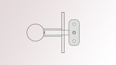 Geländerpfosten | für Reling-PLUS-Geländer | Wandanker Ø 150 mm | vorgebohrt für Handlaufträger | V2A