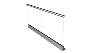 Ganzglasgeländer ohne Glas | aufgeschraubt | I-Form...