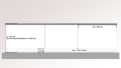 Ganzglasgeländer ohne Glas | I-Form | Handlauf rund | Home-A