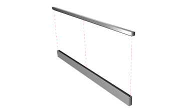 Ganzglasgeländer ohne Glas | aufgeschraubt | I-Form...