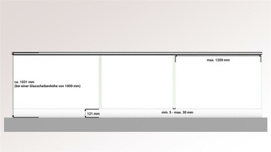 Ganzglasgeländer ohne Glas | U-Form | Handlauf eckig | Home-A