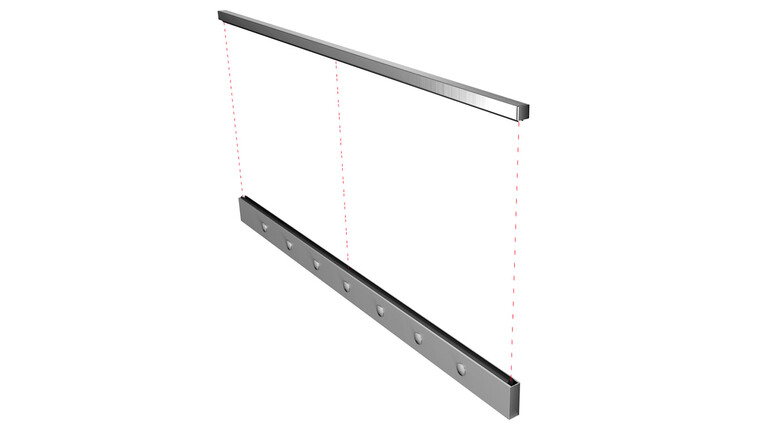 Ganzglasgeländer ohne Glas | seitlich | I-Form | Handlauf eckig | Business | huero.de