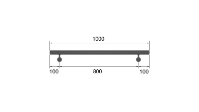 Edelstahl Handlauf | 1,0 m (einteilig) | diagonaler Handlaufträger