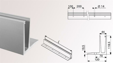 Home-F Alu Bodenprofil für Ganzglasgeländer