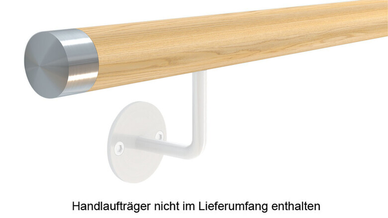 Eiche Rundholz | Ø 42 mm | klar lackiert | 2 x 1,3 m [1 Packung mit 2 Halblängen mit je 2 x M6  für 2,6 m]