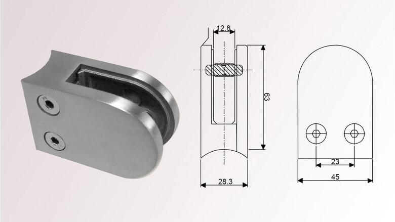 Glashalter | für Rohr Ø 42,4 mm | huero.de