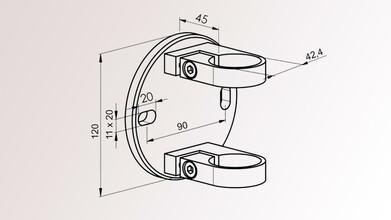 Edelstahl Wandanker | Ø 120 mm | Wandabstand 45 mm...