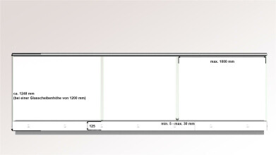 Ganzglasgeländer mit Grauglas (matt) | U-Form | Handlauf rund | Business-S