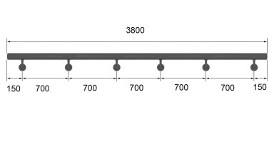 HOOD Handlauf Buche | 3,8 m (Rohr 2-tlg.) | DD-Design