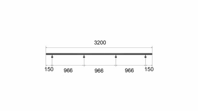 Edelstahl Handlaufrohr | 4 Bohrungen M6 | eingepresste Endkappe | 1,6 m (Halblänge für 3,2 m)