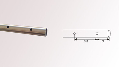 Edelstahlrohr | Ø 42,4 x 2,0 mm | gelocht |...