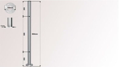 Geländerpfosten | Edelstahlpfosten mit...