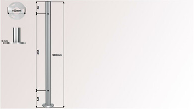 Geländerpfosten | für Stabgeländer | 2 x Ø 12,2 mm Durchgang | V2A