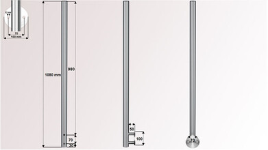 Geländerpfosten | universal | Ø 100 mm...