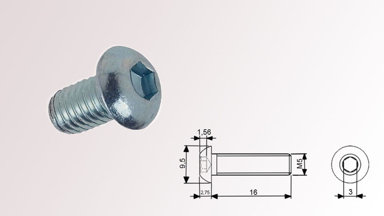 ISO 7380 | Linsenkopfschraube mit ISK | M5 16 mm